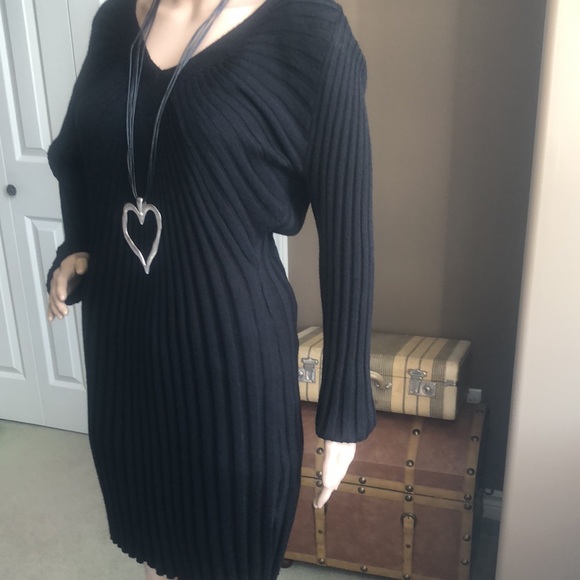 IDO la vie Black Ribbed Sweater Dress - Picture 5 of 8